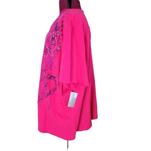 Liz & Me for Catherines Floral Print Tee (Size 4X) - Picture 3 of 8